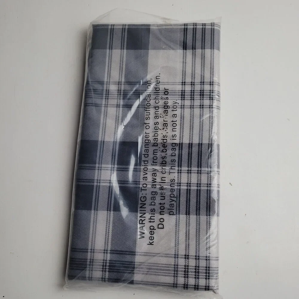 NEW No. 918 Blair farmhouse plaid semi-sheer tab top curtain valance 52x14 #BT2